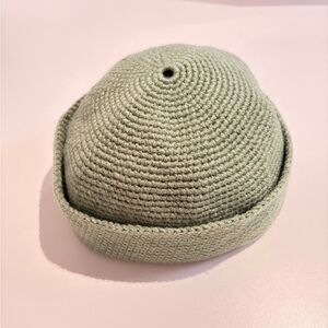 Handmade Green Knit Beanie Hat